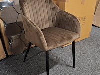 6x eetkamerstoel met armleuning bruin - afbeelding 1 van  4