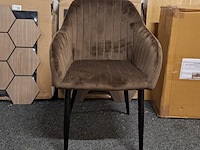 6x eetkamerstoel met armleuning bruin - afbeelding 2 van  4