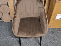 6x eetkamerstoel met armleuning bruin - afbeelding 3 van  4