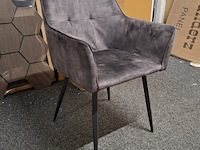 6x eetkamerstoel met armleuning grijs - afbeelding 1 van  4