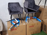 6x eetkamerstoel met armleuning grijs - afbeelding 4 van  4