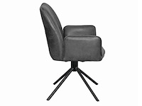 6x eetkamerstoel sting met arm - draaibaar - yacht antraciet - eco leer - afbeelding 3 van  8