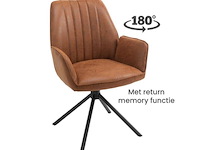 6x eetkamerstoel sting met arm - draaibaar - yacht cognac / bruin - eco leer - afbeelding 1 van  3