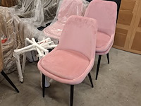 6x eetkamerstoel, velvet roze - afbeelding 4 van  4