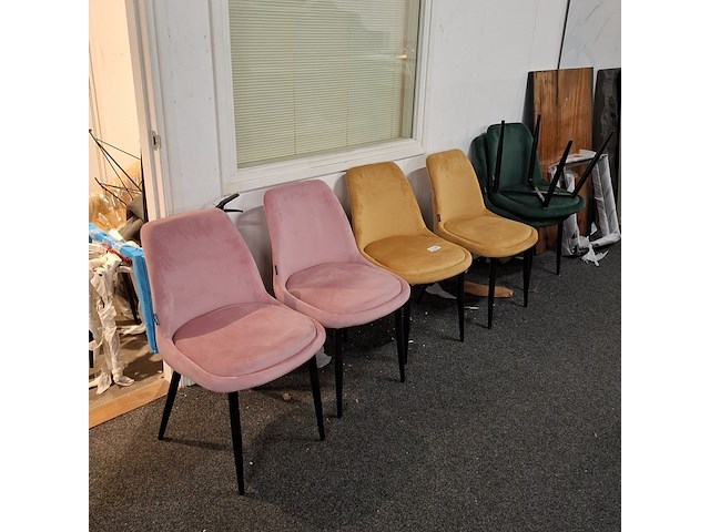 6x eetkamerstoel, velvet - afbeelding 1 van  6