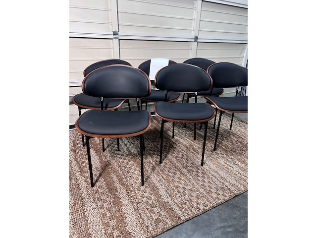 6x eetkamerstoel walnoot, housecraft living - afbeelding 2 van  4