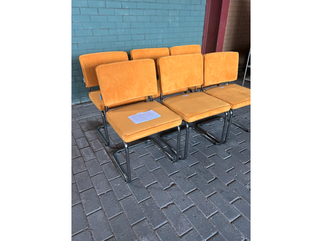 6x eetkamerstoel, zuiver , ridge rib, geel - afbeelding 2 van  4