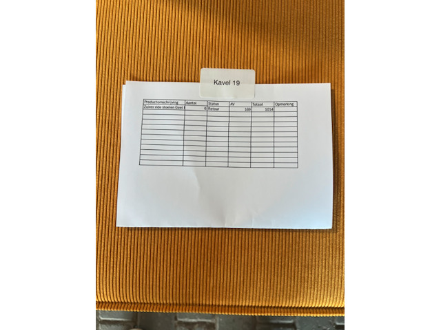 6x eetkamerstoel, zuiver , ridge rib, geel - afbeelding 4 van  4