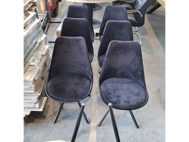 6x eetkamerstoel, zwart - afbeelding 2 van  3