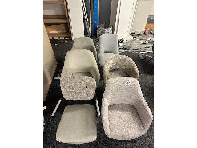6x eetkamerstoelen, beige - afbeelding 1 van  2