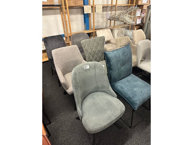6x eetkamerstoelen, licht blauw - afbeelding 1 van  7