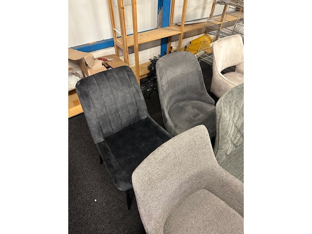 6x eetkamerstoelen, licht blauw - afbeelding 2 van  7