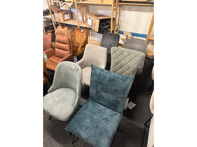 6x eetkamerstoelen, licht blauw - afbeelding 6 van  7