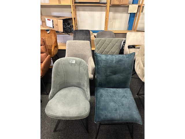 6x eetkamerstoelen, licht blauw - afbeelding 7 van  7