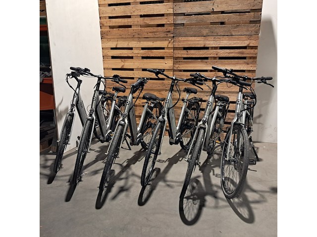 6x elektrische fiets, qwic, proffesional, grijs / chroom - afbeelding 1 van  7