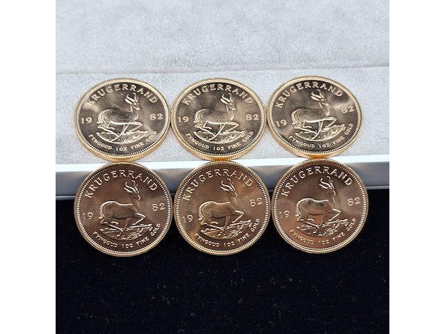 6x gouden munt, south africa, krugerrand, 1982 - afbeelding 1 van  7