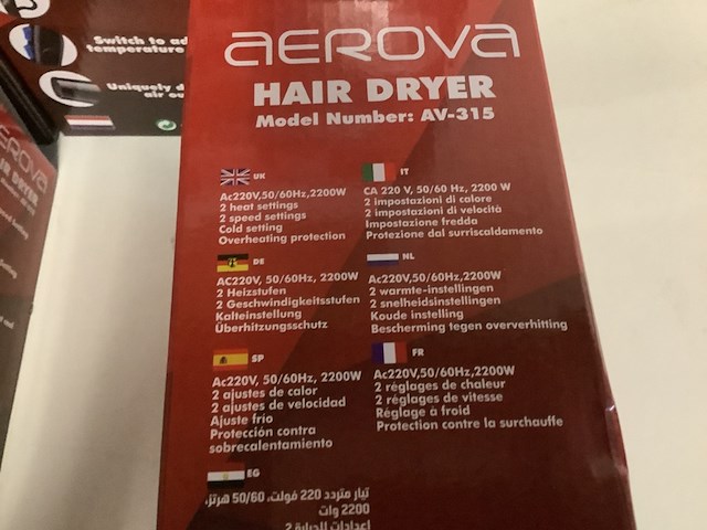 6x haarfohn aerova, zwart - afbeelding 3 van  3