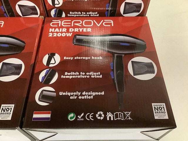 6x haarfohn aerova, zwart - afbeelding 2 van  3