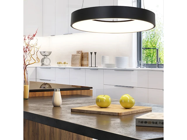 6x hanglamp rond 48cm, steinhauer, ringlede 2695zw, zwart, 2027 - afbeelding 2 van  5