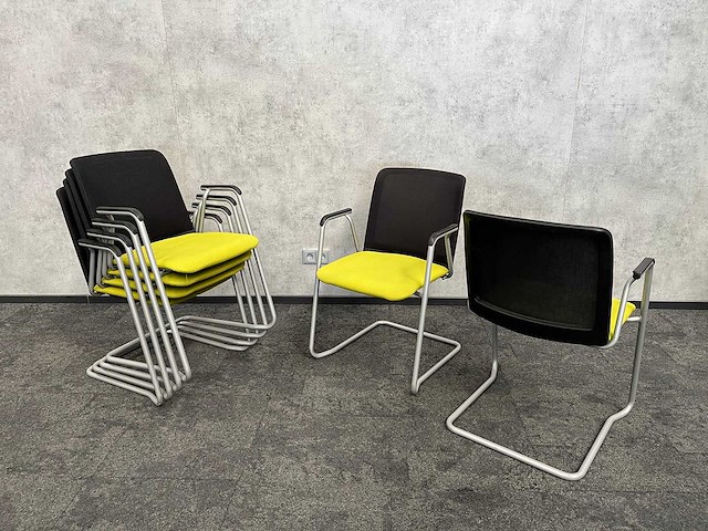 6x haworth - nestelbare vergaderstoel - lime - afbeelding 1 van  10