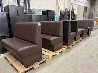 6x horeca bank 120x57x47 cm, bruin - afbeelding 1 van  9