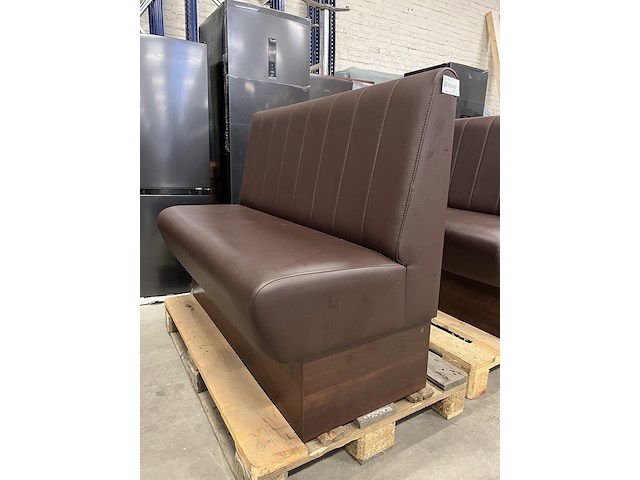 6x horeca bank 120x57x47 cm, bruin - afbeelding 2 van  9