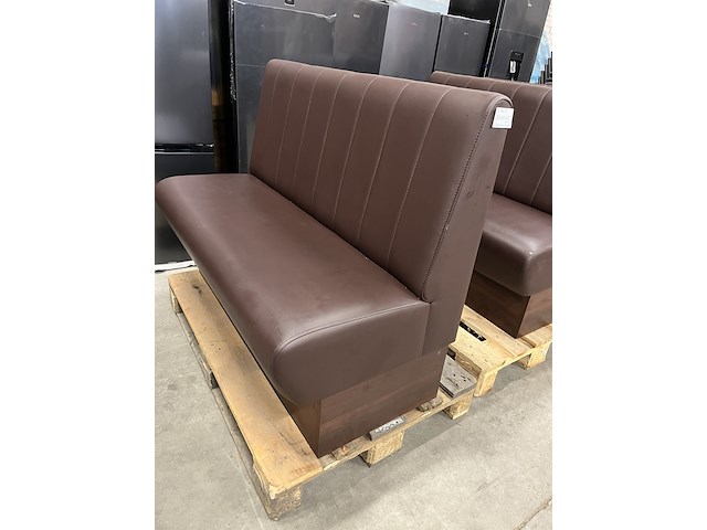 6x horeca bank 120x57x47 cm, bruin - afbeelding 3 van  9