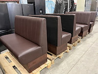 6x horeca bank 120x57x47 cm, bruin - afbeelding 5 van  9