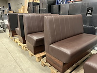 6x horeca bank 120x57x47 cm, bruin - afbeelding 6 van  9