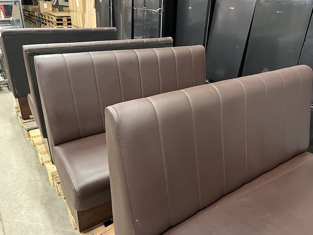 6x horeca bank 120x57x47 cm, bruin - afbeelding 9 van  9