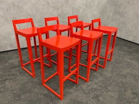 6x houten barkruk rood zh80 - afbeelding 1 van  5