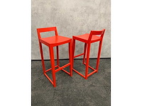 6x houten barkruk rood zh80 - afbeelding 3 van  5