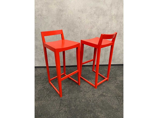 6x houten barkruk rood zh80 - afbeelding 3 van  5