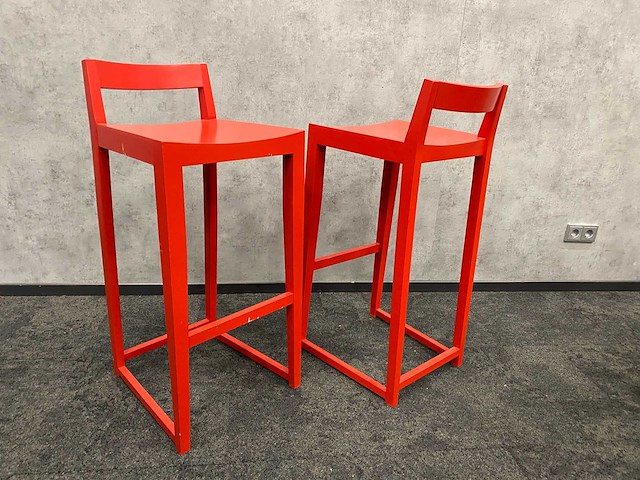 6x houten barkruk rood zh80 - afbeelding 5 van  5