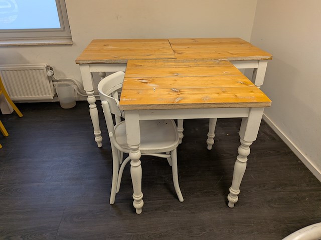 6x houten kantinetafel en 11x stoel - afbeelding 5 van  8