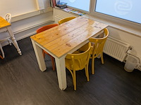 6x houten kantinetafel en 11x stoel - afbeelding 7 van  8