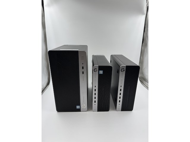 6x hp prodesk desktops - 1x werkend win 11 + 5x voor opbouw, zwart, 2015-2019 - afbeelding 1 van  13