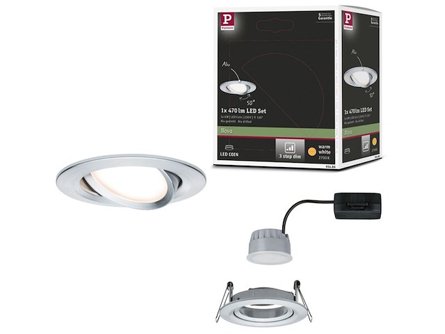 6x inbouwspots aluminium 6w paulmann, nova, alu gedraaid - afbeelding 1 van  4