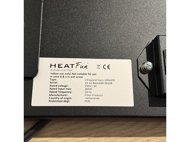 6x infraroodpaneel heatfun, infrapanel basic, zwart - afbeelding 2 van  2