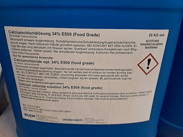 6x jerrycan calciumchloride oplossing 34% , bufa, e509 - afbeelding 2 van  2