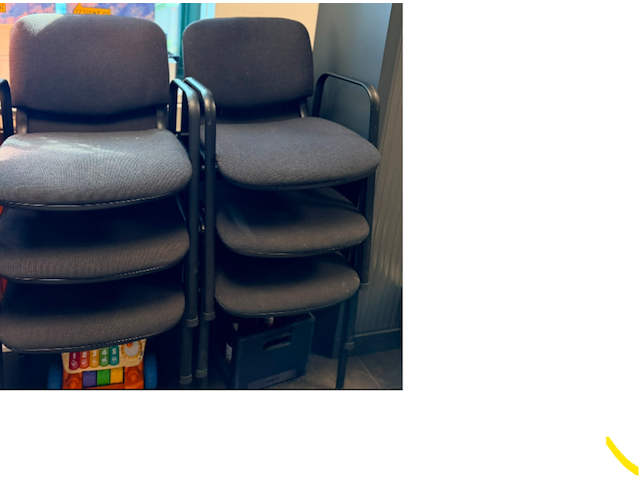 6x kantinestoelen stapelbaar, zwart/grijs - afbeelding 1 van  2