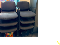 6x kantinestoelen stapelbaar, zwart/grijs - afbeelding 1 van  2
