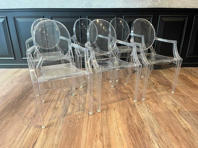 6x kartell louis ghost - design stoel - binnen/buiten - afbeelding 1 van  11