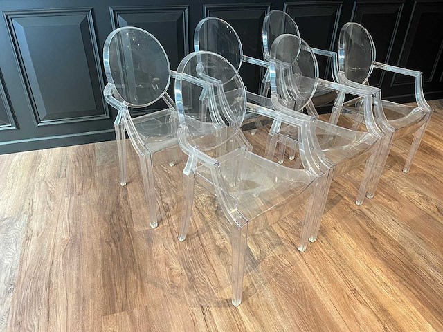6x kartell louis ghost - design stoel - binnen/buiten - afbeelding 2 van  11
