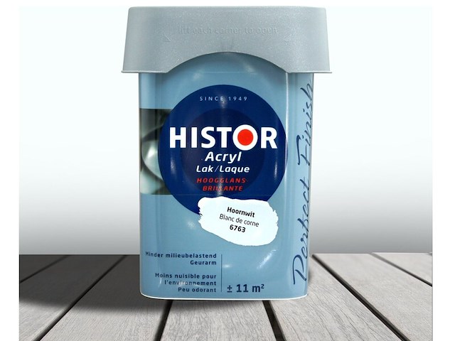 6x lak hoogglans histor, perfect finish, hoornwit, 750 ml - afbeelding 1 van  3