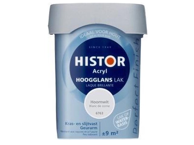 6x lak hoogglans histor, perfect finish, hoornwit, 750 ml - afbeelding 3 van  3