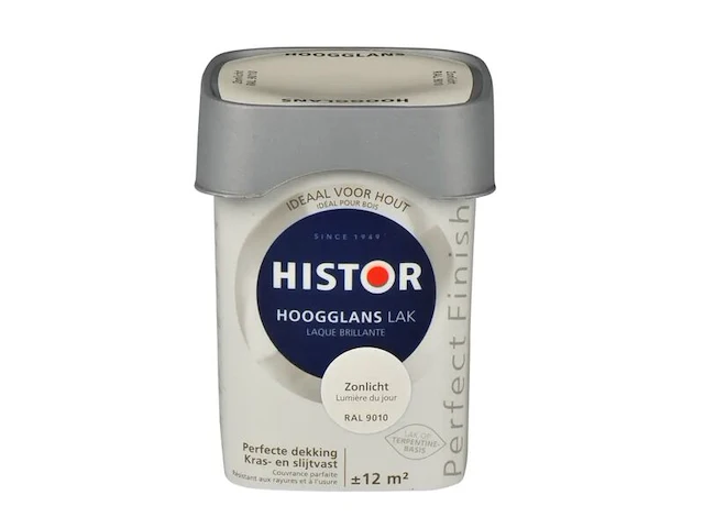 6x lak hoogglans, histor, perfect finish, zonlicht ral 9010, 750 ml - afbeelding 2 van  2