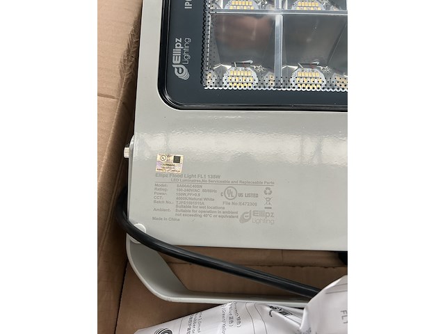 6x led flood light/bouwlamp fl1 135w 4000k ellipz lighting - afbeelding 2 van  4