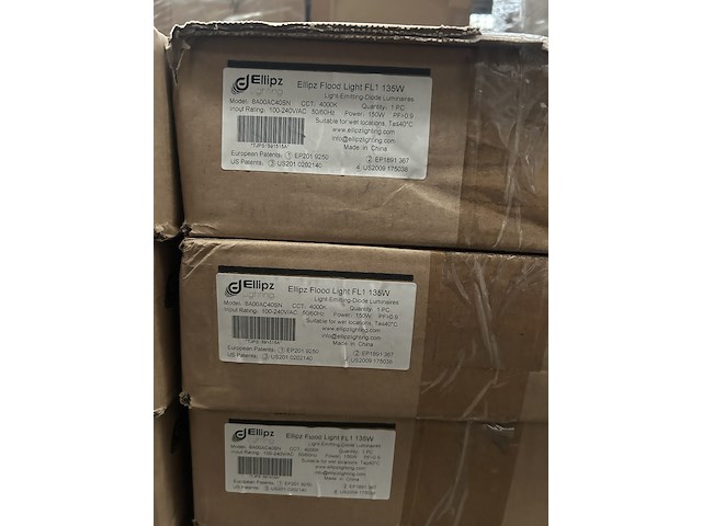 6x led flood light/bouwlamp fl1 135w 4000k ellipz lighting - afbeelding 4 van  4