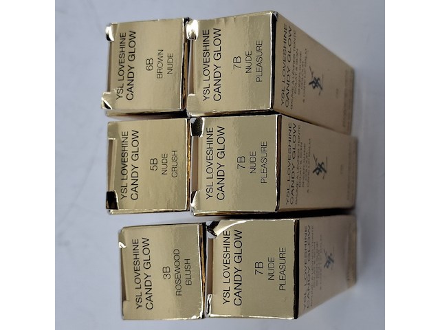 6x lippenstift, yves saint laurent, candy glow - afbeelding 2 van  10